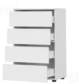 Комод Токио 4 ящика Белый текстурный 