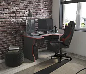 S00531 ВАРДИГ К1 cтол компьютерный 120x75x82, антрацит/красный