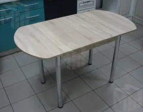 Стол Евро раскладной 1000*680 (дуб сонома), ножки хром