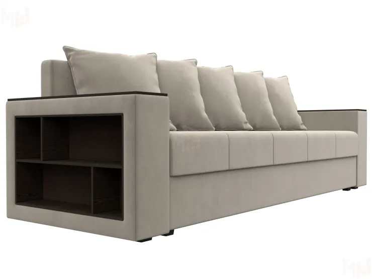 Диван прямой Дубай Лайт полки слева ( Бежевый )