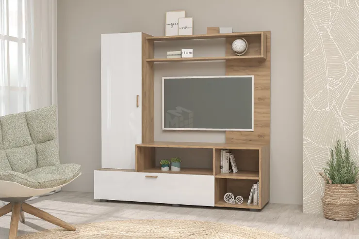 Гостиная Аллегро 8 Дуб Крафт/Белый Глянец