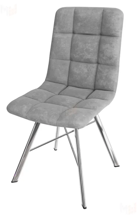 Стул Чили (велюр серый, ноги хром)