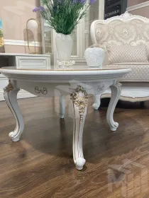 Столик круглый Натали белый глянец