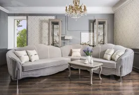 Диван Гравита угловой 3-у-2 серый серебро