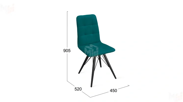 Стул Аспен К3 Черный муар, Велюр Confetti Izumrud