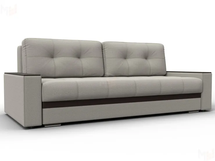 Диван прямой с декором Лига-096 НПБ ( Амур 02 Бежевый/Коричневый )