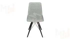 Стул Хьюго К3 Черный муар, Велюр Confetti Silver