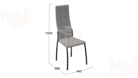 Стул Кредо Черный муар, Микровелюр Боска 24 Серый