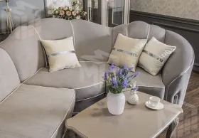 Диван Гравита угловой 2-у-1 серый серебро