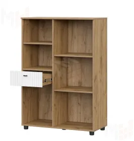 Тумба многофункциональная Милан Дуб Золотой/Белый Матовый