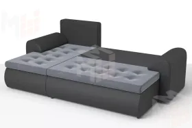 Угловой диван Ванкувер (левый) Серый, Черный