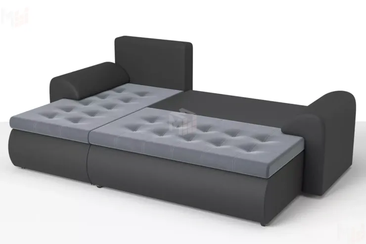 Угловой диван Ванкувер (левый) Серый, Черный