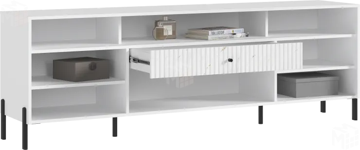 Тумба ТВ Оливия (белый /мрамор золото), ноги металл