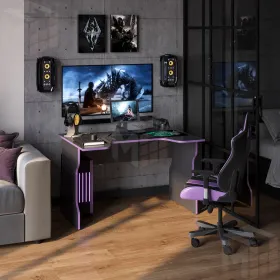 S00548 ВАРДИГ К1 стол компьютерный 120x75x82, антрацит/фиолетовый