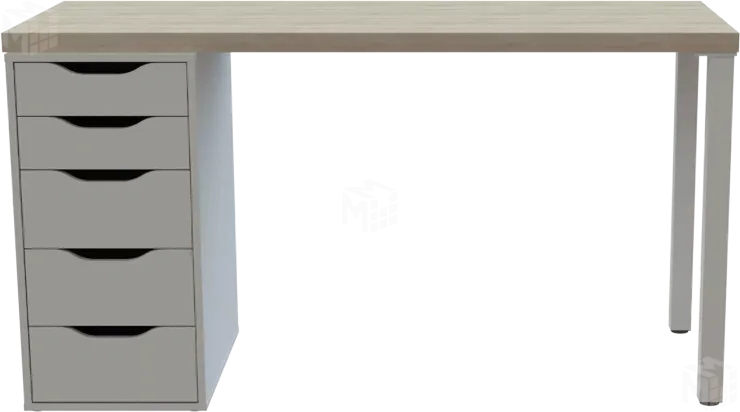 Стол письменный Ингар 2/5Т  дуб беленый / белый