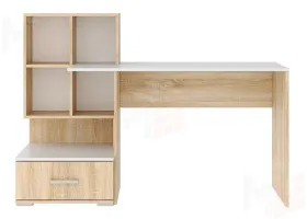 Компьютерный стол ПКС-10 Дуб Сонома - Белый глянец