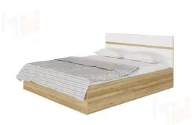 Кровать Ненси 1,4 с основанием (крафт золотой/белый глянец)