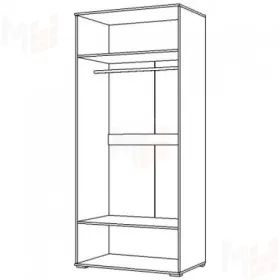 Шкаф Ненси 2-х дверный (ясень/капучино глянец)