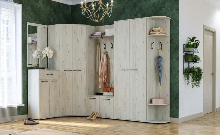 Прихожая ИТАЛИЯ Композиция №4 Дуб Крафт белый