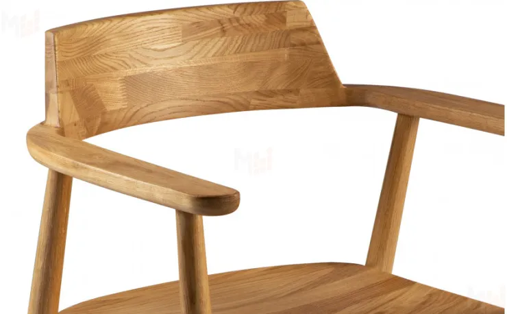 Кресло деревянное из массива дуба Сэн Дуб светлый