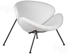 Кресло дизайнерское DOBRIN EMILY (белый винил YP17, черное основание)