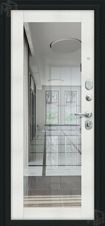Входная металлическая дверь Флэш с зеркалом Bianco Veralinga