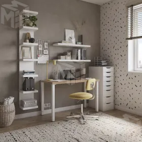 Стол письменный Ингар 2/ТТ дуб беленый / белый