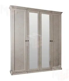 Шкаф Афина 4-дверный (2+2) с зеркалом крем корень