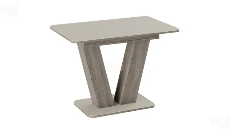 Стол раздвижной Чинзано Тип 1 Дуб Сонома трюфель, Стекло бежевое матовое