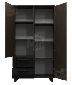 Стеллаж Копенгаген без стекла (венге/черный матовый)