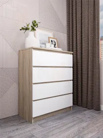 Комод Мори 800.4 сонома/белый