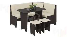 Кухонный уголок Техас Исп.1 Венге, Экокожа бежевая