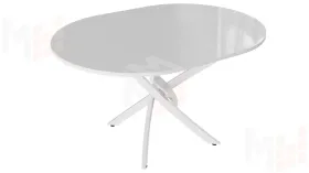 Стол обеденный Diamond Тип 3 - КМ+02.68.000.168 Белый муар, Белый глянец