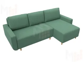 Диван угловой Лига-130 угол универсальный ( Амур 11 зеленый )