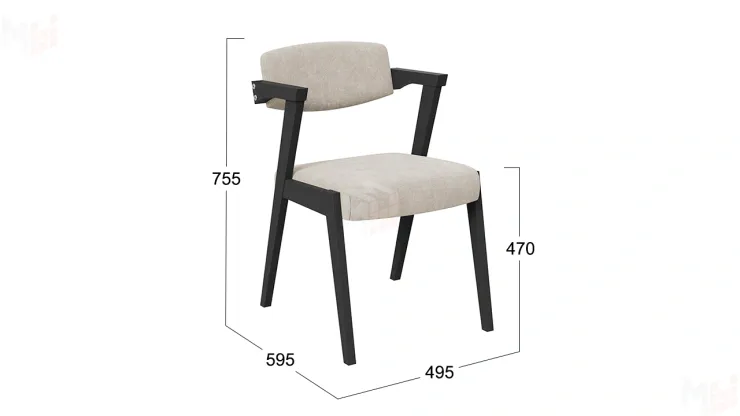 Стул Гонконг 2 - N-242 Черное дерево, тк. №208 Велюр Jercy cream