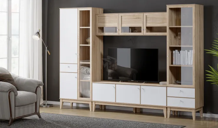 Гостиная МК-70 комплект №1 (ель/крем)