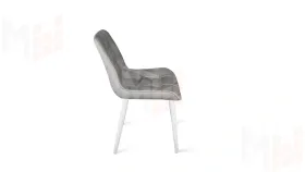 Стул BOSTON  Белый муар, Велюр V004 светло-серый