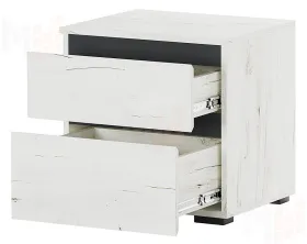 Тумба прикроватная ГРЕТТА Дуб Крафт белый-Антрацит