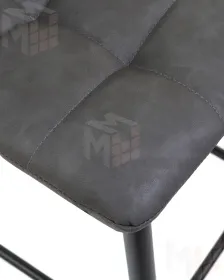 Стул барный DOBRIN NICOLE (черные матовые ножки, серая антрацитовая винтажная экокожа (RU-08))