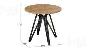 Стол обеденный Ройс Тип 2 Черный муар/Дуб Крафт золотой