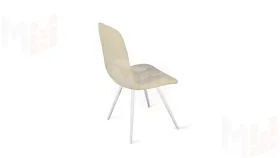 Стул Бруно (конус Т3) Белый муар, Кожзам Бежевый