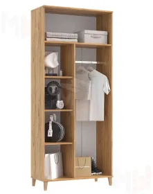 Шкаф Ирис для прихожей Браш Вайт/Дуб Крафт