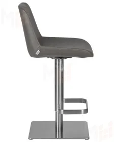 Стул барный DOBRIN ALDO (серый PU YP4, основание из нержавеющей стали)