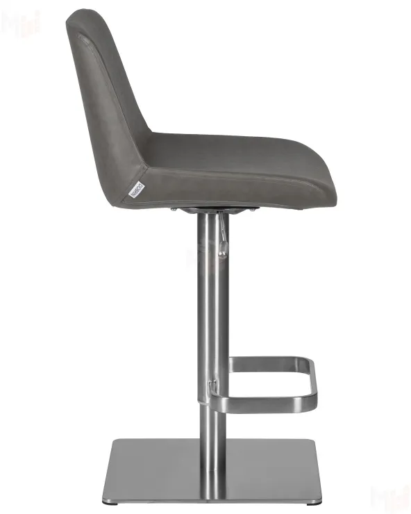 Стул барный DOBRIN ALDO (серый PU YP4, основание из нержавеющей стали)