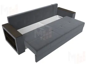 Диван прямой Дубай Лайт полки слева ( Серый )