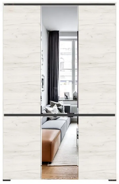 Шкаф ГРЕТТА 4С2ЗР  Дуб Крафт белый