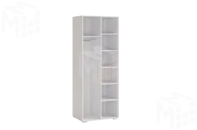 Шкаф 2-створчатый Гламур  белый/белый глянец