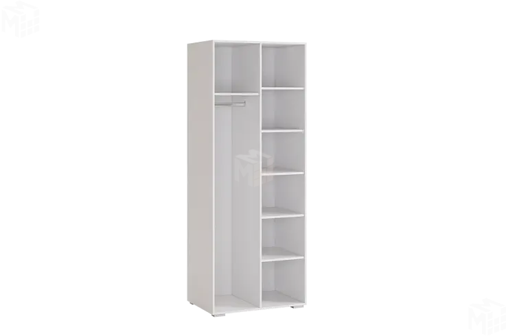 Шкаф 2-створчатый Гламур  белый/белый глянец