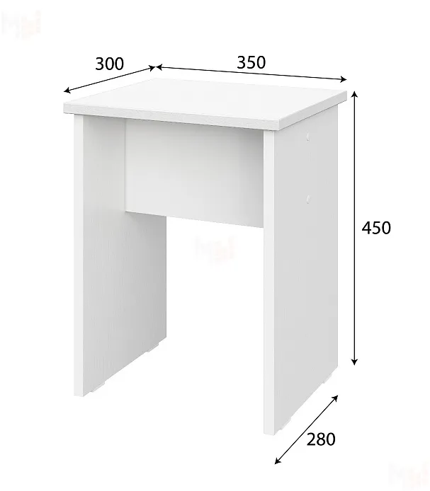 Табурет №4 Белый  (2 шт. в 1 упак.)