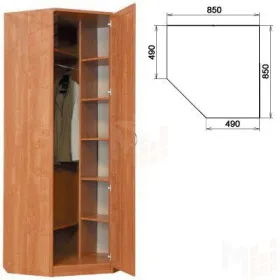 Шкаф угловой со штангой и полками 400
